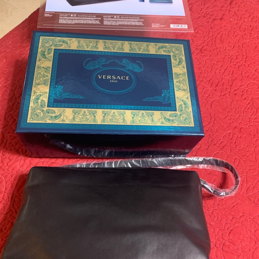 Versace Men’s fragrance Empty box, & Travel Bag